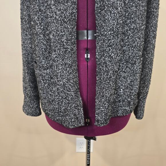 Women's LOFT Black & White Open Front Sweater Cardigan | Size Large - Picture 5 of 10